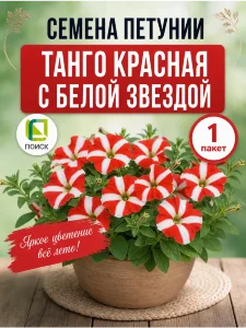 Петуния крупноцветковая Танго Красная с белой звездой (ПРОФИ) Петуния крупноцветковая Танго Красная с белой звездой (ПРОФИ)